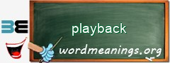 WordMeaning blackboard for playback